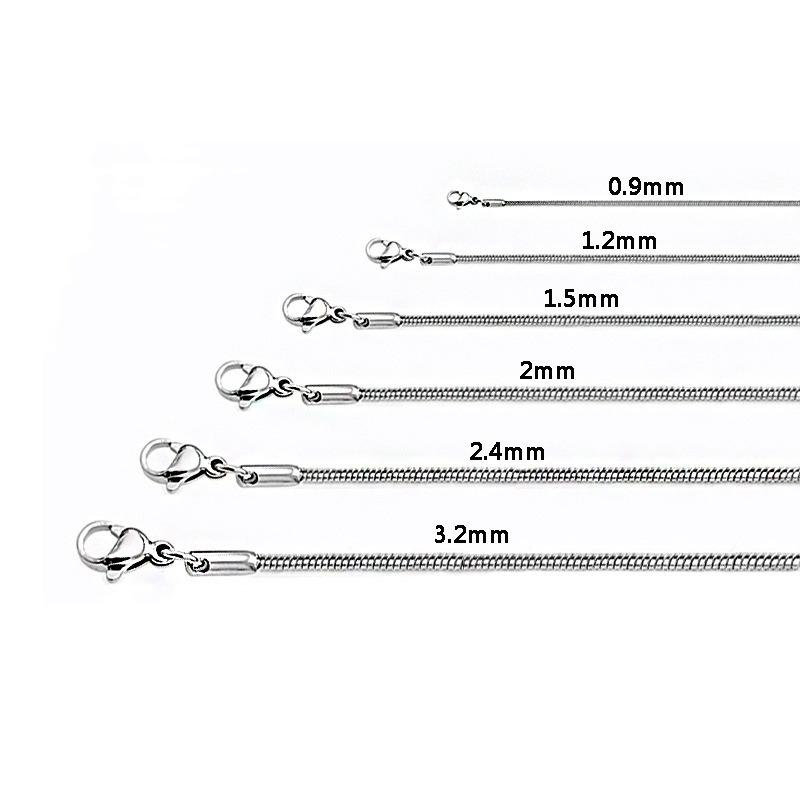 

Ожерелье-цепочка «змейка» из нержавеющей стали - Универсальный, простой и стильный дизайн из титановой стали для женщин Length 45cm