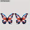 2D Flat Colorful Butterfly England Flag Acrylic Material Dangle Earrings Lightweight Colorful Earrings for Women Jewelry Gifts