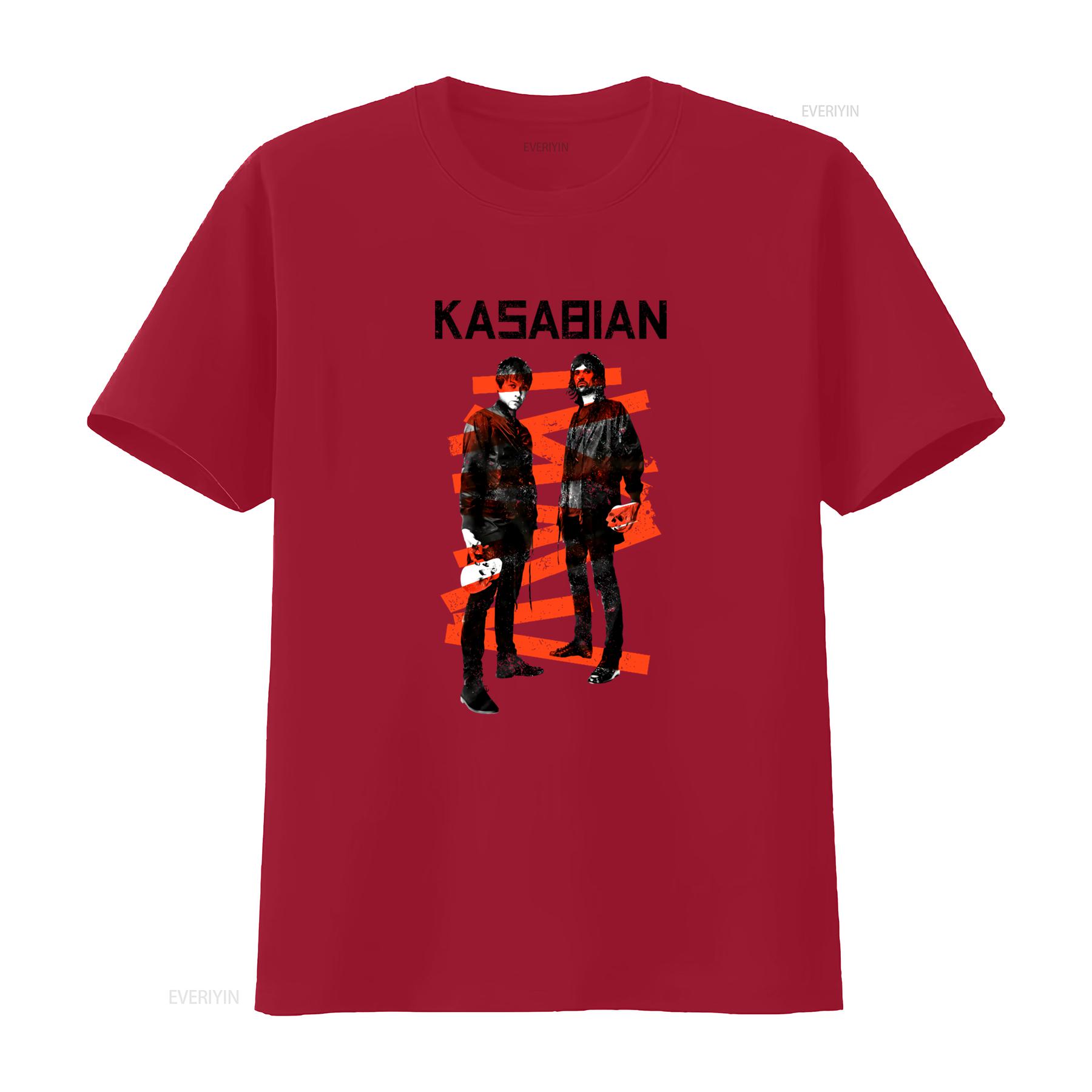 Kasabian T shirt Rock Band XXFB vintage Washed designer clothes Unisex graphic Casual Stretched Breathable Soft Slightly S