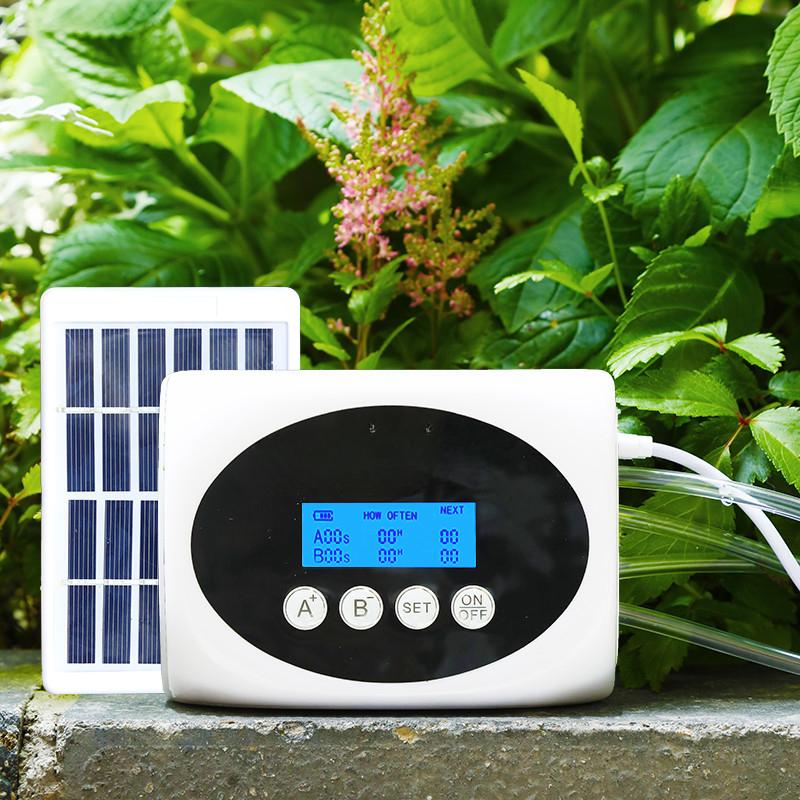 Gartenwasserpumpe Doppelpumpe Intelligentes Tropfbewässerungssystem Zeitschaltuhr Solarenergie Topfpflanze Automatisches Bewässerungsgerät