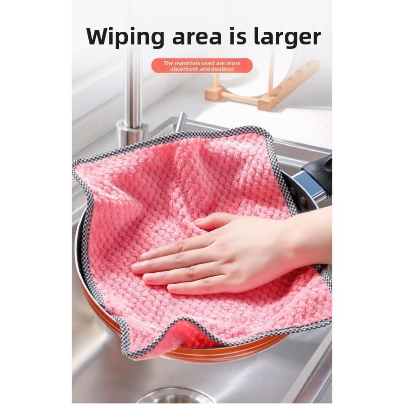 Kitchen Microfiber Dish Cloth With Water Absorption For Pots And Bowls