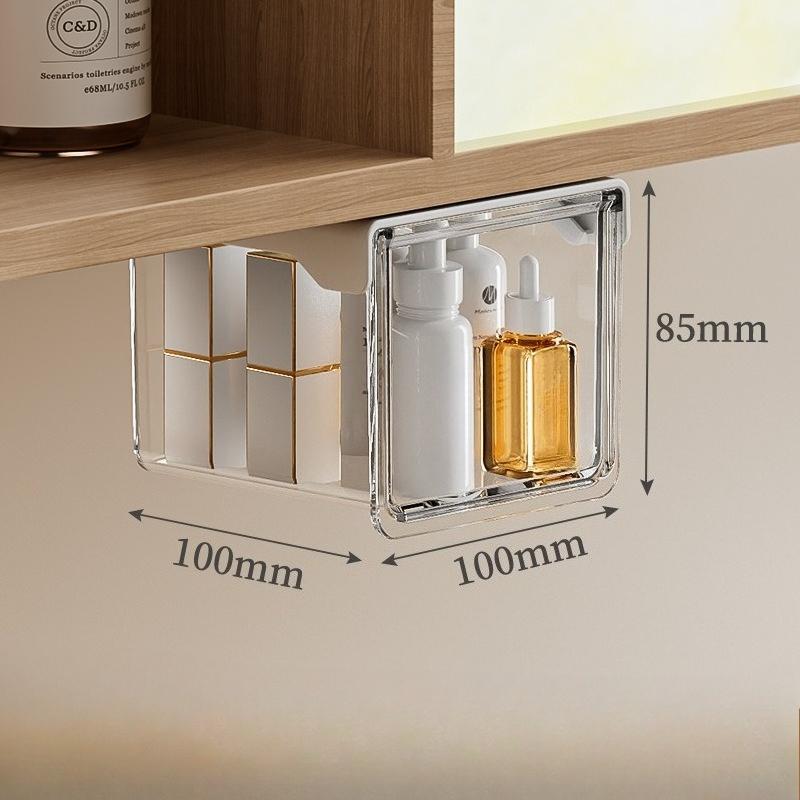 Под зеркальным шкафом Ящик для хранения Выдвижная полка-органайзер для ванной комнаты Косметика Помада Средство для снятия макияжа Ватный тампон Настенный стеллаж для хранения Small 754₽