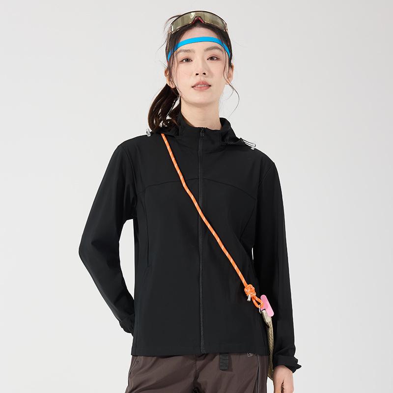 UPF50+ Sun Protection Color Block Hooded Jacket, Ice Silk, Custom Logo Option