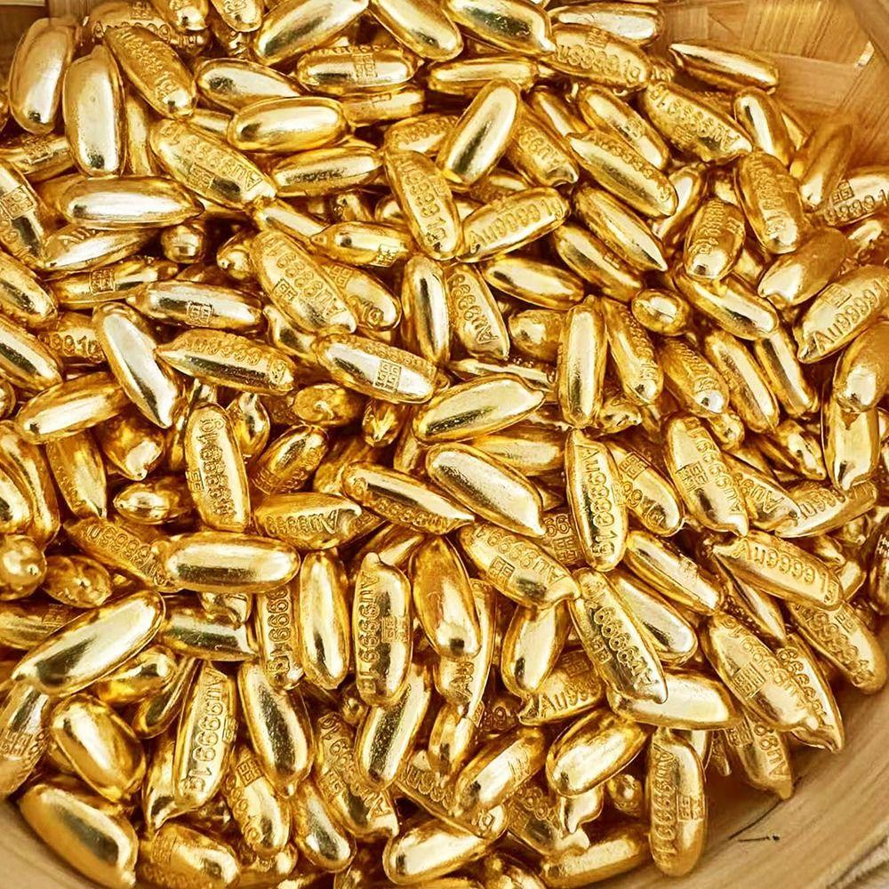 50/100Pcs New Alloy Small Gold Bar Solid Mini Wealth Attraction Ornament Golden Brick Craft Home Decoration