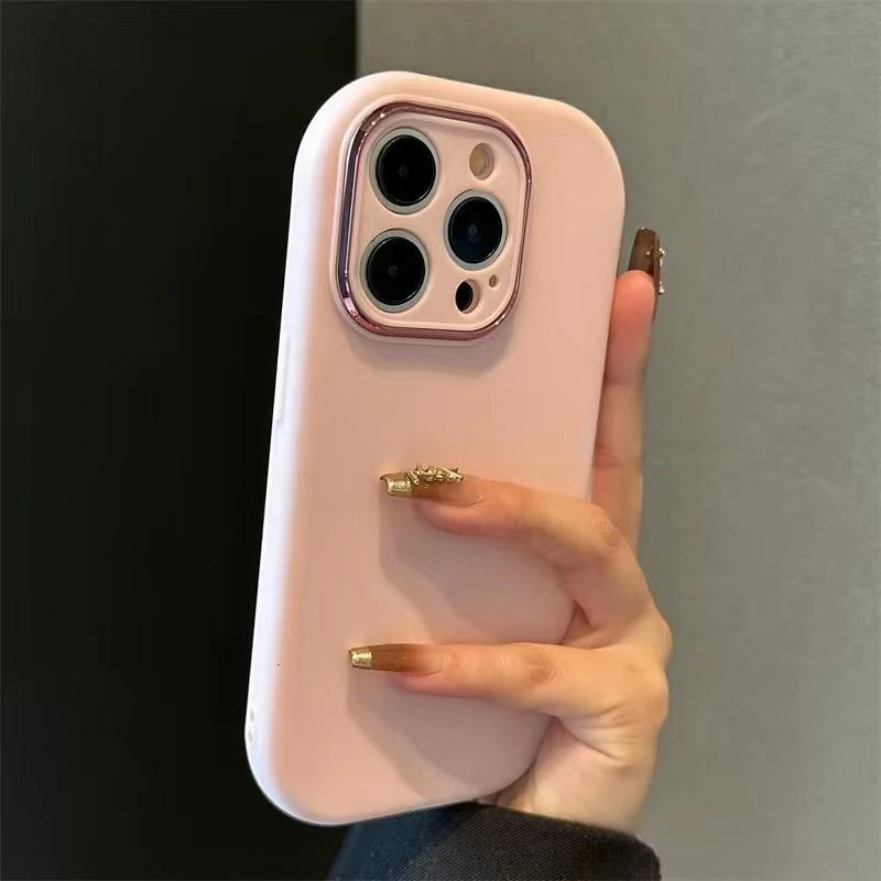 Luxury Cute Soft Silicone Candy Color Phone Case For iPhone 17 11 12 13 14 15 16 Pro Max Plus Shockproof Bumper Back Cases Cover