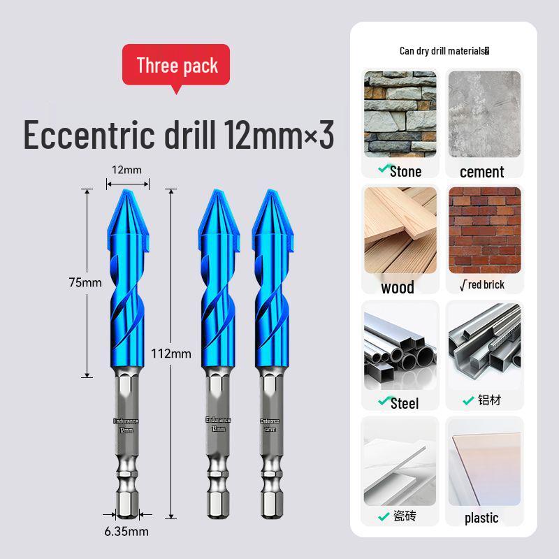 Eccentric Tile Hole Saw Drill Bit for Electric Drills