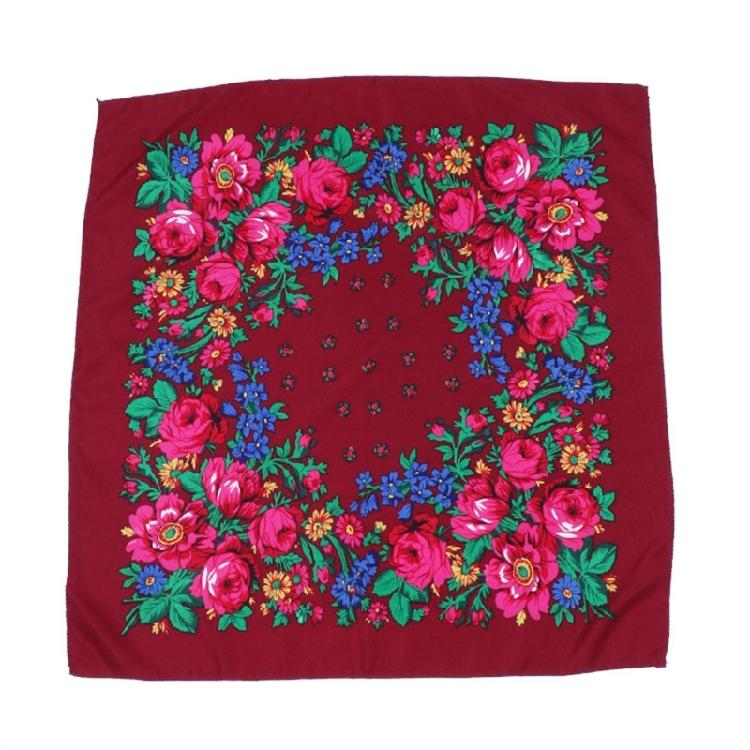 Women Flower Head Scarf Easy Care Wrinkle Resistant Polyester Wrap For Outdoor Activity Daily Fashion