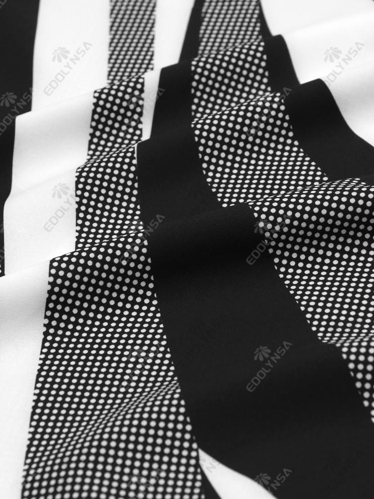 EDOLYNSA Striped Lady Kaftan Black Robe Oversized Light jacket Summer wear Vacation Party Long Dress Bathrobe Beach dress Q1289