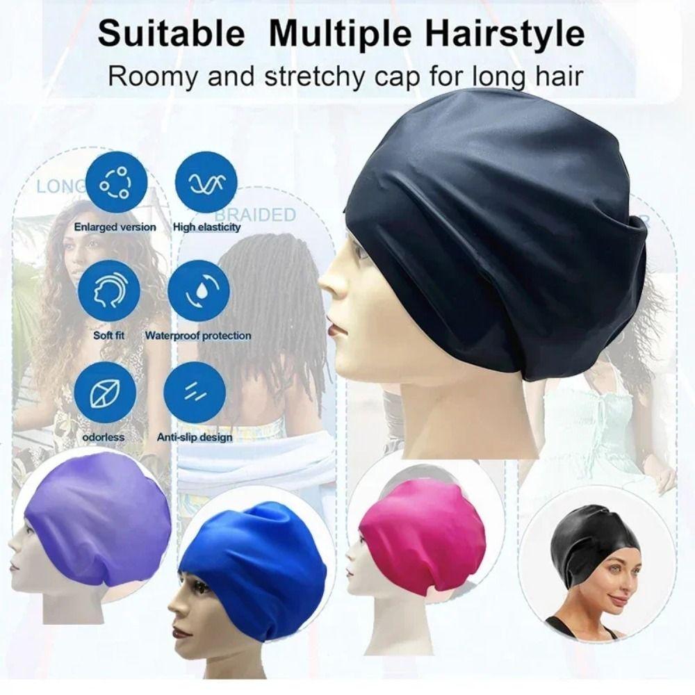 Elastic Waterproof Swim Cap Soft Snorkeling Cap Silicone Swim Headgear Spearfishing