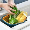 6-Piece Set of Multifunctional Double-Layer Kitchen Drain Baskets, Household Plastic Storage Baskets