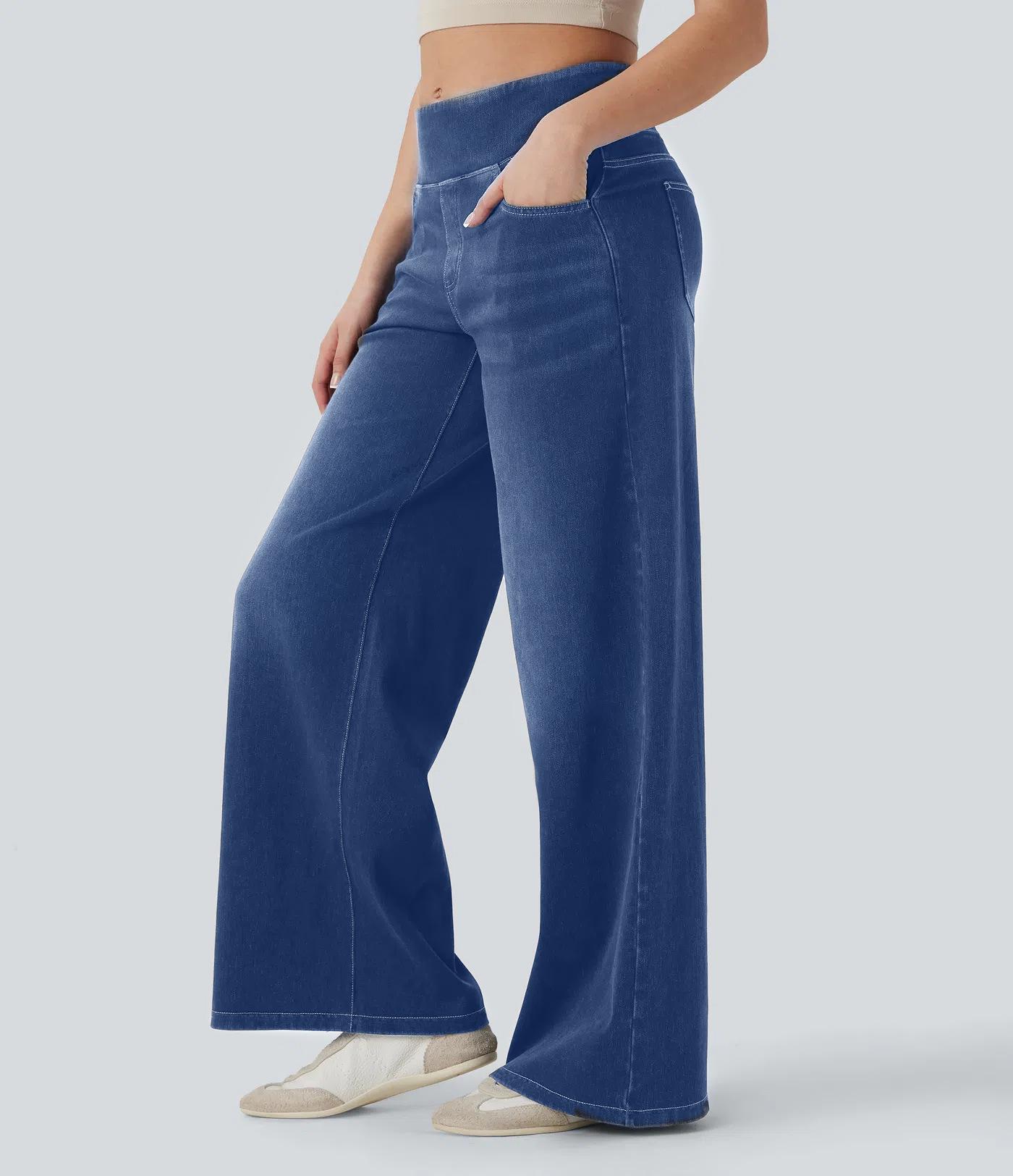 2025 Summer Women s High-Waisted Slimming Wide-Leg Jeans: Casual, Versatile, and Fashionable XL