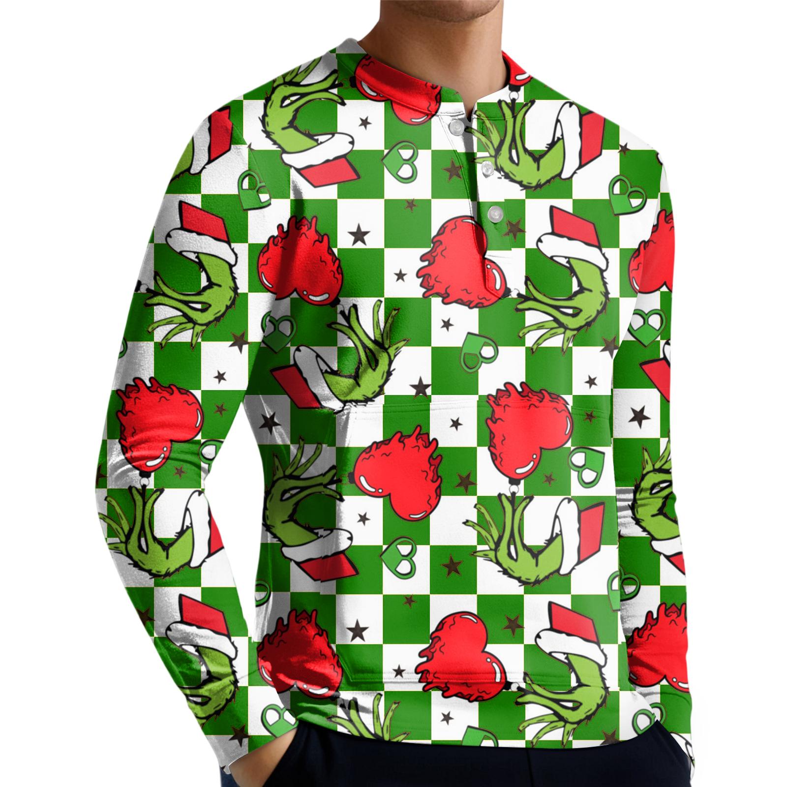 

Мужской повседневный свитшот на пуговицах, модная футболка с длинным рукавом с принтом, пуловер XL