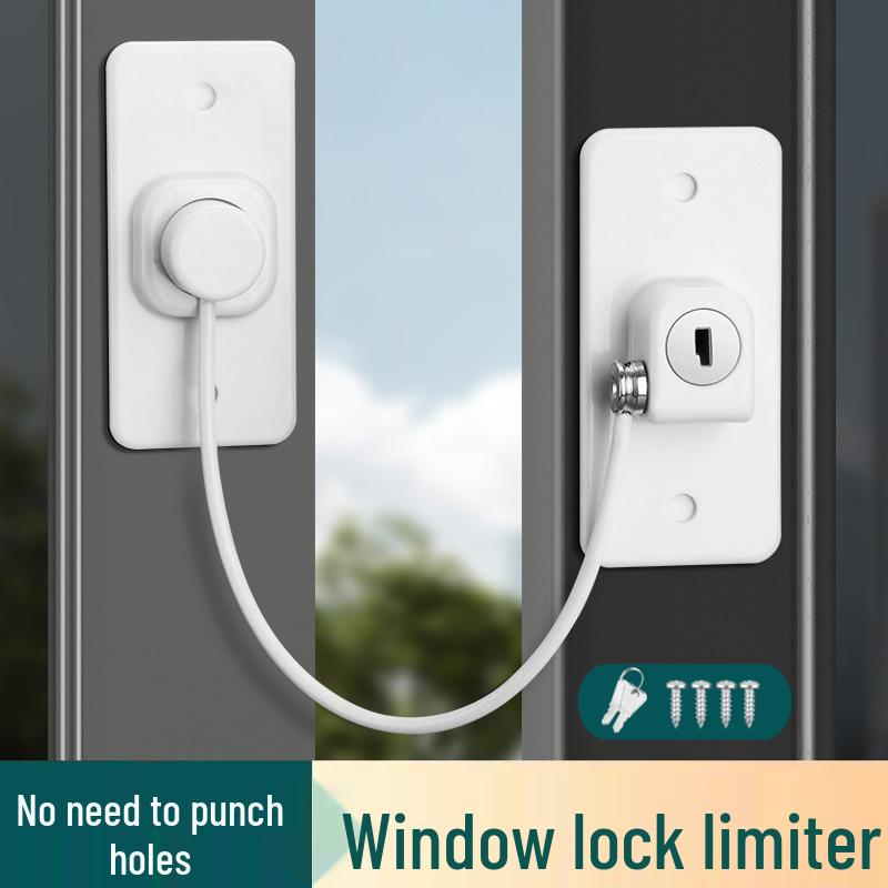 Bezpečnostní zámek na křídlové okno bez nutnosti vrtání - Západka pro ochranu dětí a proti vloupání