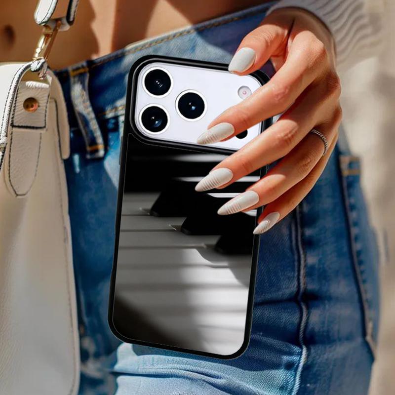 Musik Piano Elegant Telefonfodral För iPhone 17 Air 14 15 13 12 Max Fodral För Apple 16e 11 Pro Max Plus Coque