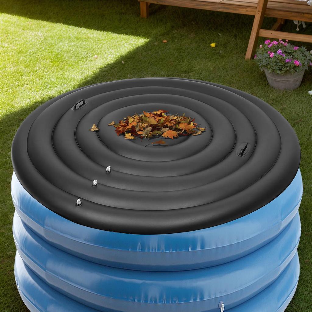 Inflatable Hot Tub Cover Round Hot Tub Lid Portable Energy-Saving Hot Tub Thermal Cover for Protecting Tubs from Wind Rain Debri