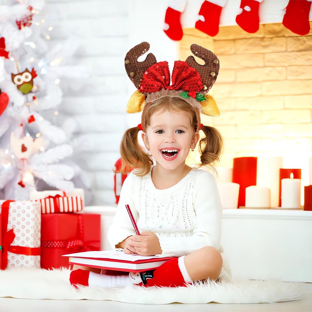 Elf Hat Christmas Headband - Festive Headwear for Kids & Adults, Party Supplies with Santa Claus Leg Design