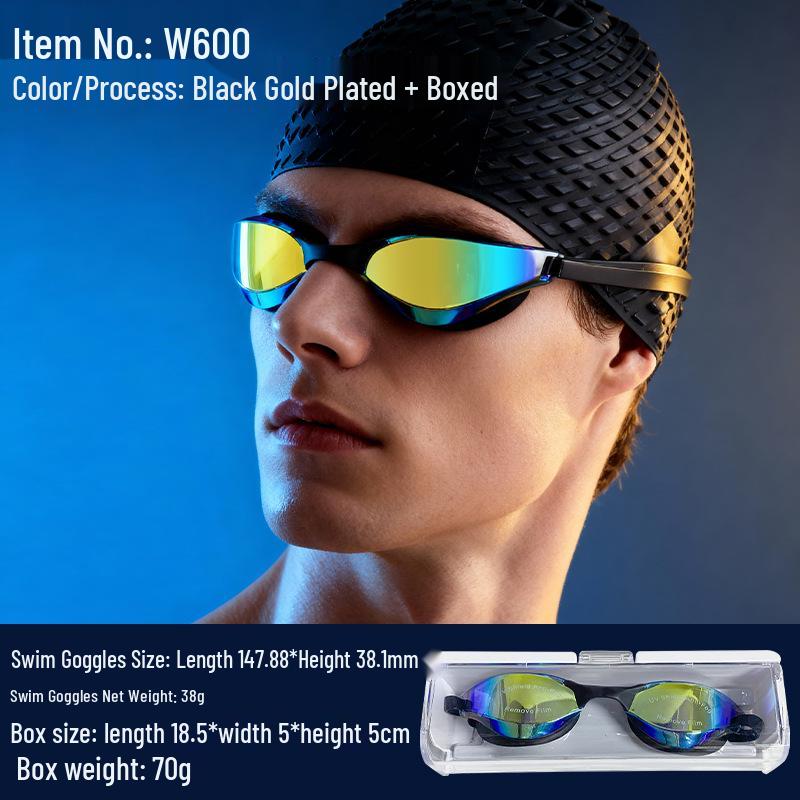 High-Definition Anti-Fog Racing Goggles - Professional Waterproof Swim Goggles for Men & Women.
