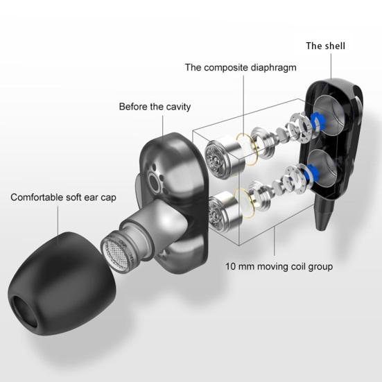 Sluchátka A4 Čistý zvuk Ergonomický design Do uší Duální pohyblivá cívka Kabelová sportovní sluchátka do uší
