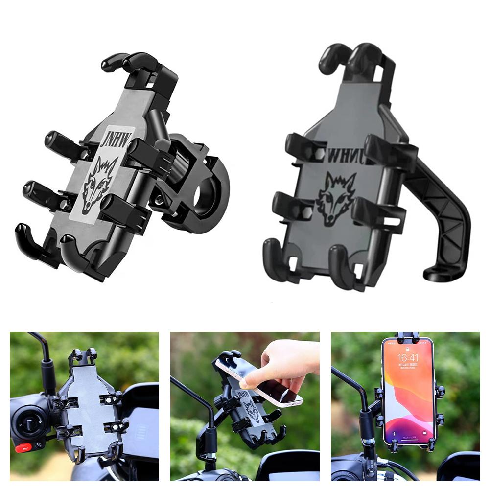 For Smartphones 360 Degree Rotation Motorcycle Phone Holder 360 Degree Rotating Phone Bracket Sturdy Aluminum Alloy