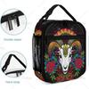 Psychedelic Goat Skull Art Lunch Bag for Women/Men Gym Hiking Picnic Travel Beach, Multi-Purpose Polyester Gourmet Lunch Box