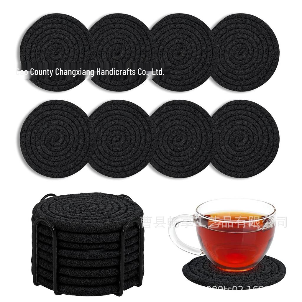 Nordic Cotton Rope Woven Placemat: Round Heat-Resistant Insulation Pad for Kitchen or Dining Table