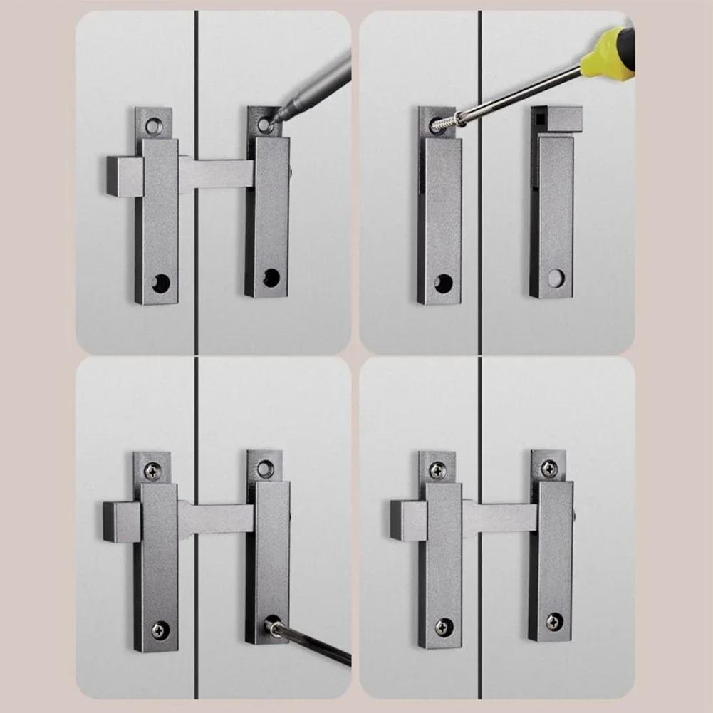 Door Lock Guard Latch Bolt 180 Degree Aluminum Alloy Toggle Latch Sliding Barn Door Lock Anti-theft Hardware Cabinet Latch