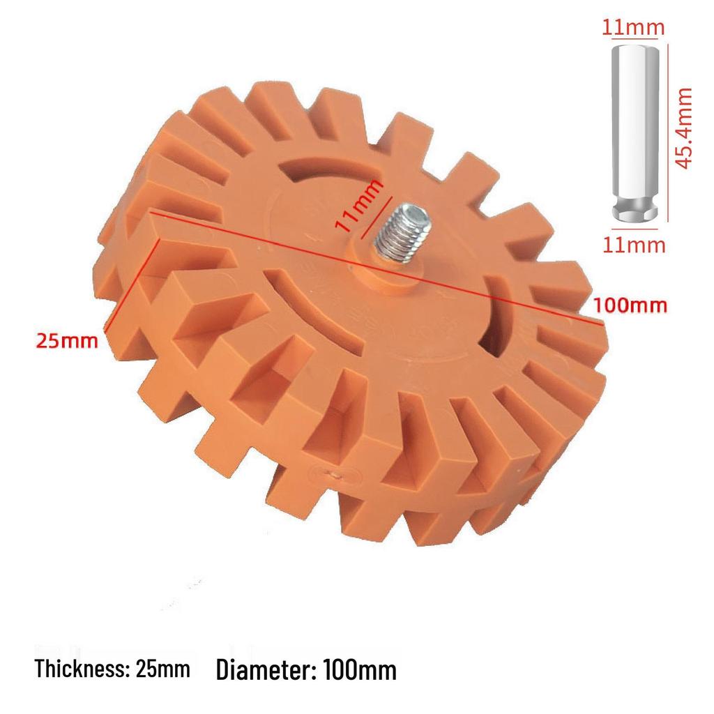 Yunbei 4-Inch Pneumatic Adhesive Removal Eraser Wheel with Grinding Head