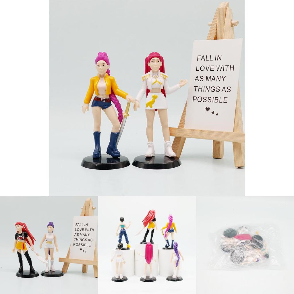 Kpop Demon Hunters Pvc Figurine With Base For Desk Decor Collectible Gift