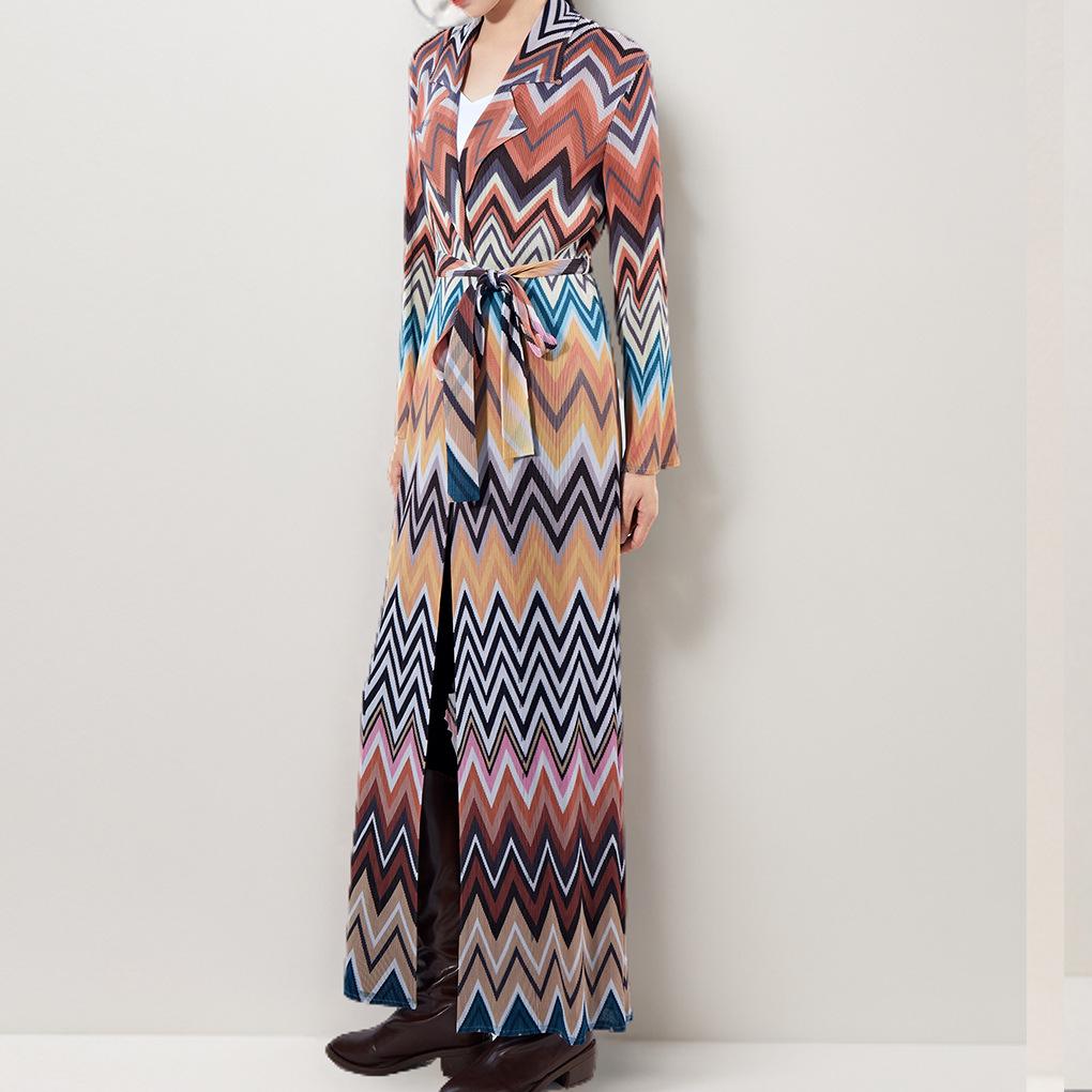 Verlängerter gefalteter Trenchcoat für Damen - Frühling/Herbst High-End Europäischer & Amerikanischer Stil