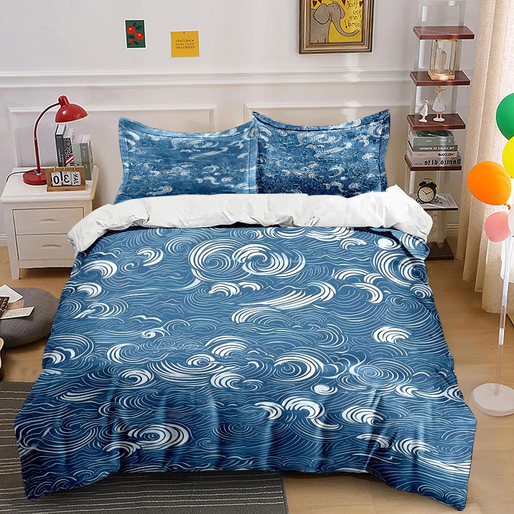 Whimsical ocean swirls. Bedding sets Duvet covers Pillowcases(1* Duvet Cover 2* Pillowcases without duvet insert)