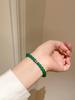 Elegant Green Chalcedony Agate Beaded Bracelet - 6mm & 10mm Beads, New Chinese National Style
