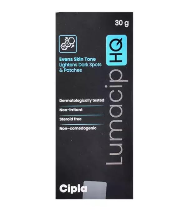 

Cipla Lumacip HQ Депигментирующий крем для неровного тона кожи и темных пятен | Осветляющий и гладкий финиш | 30 г (Пакет из 1)