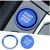 Mandark Car Engine Start Stop Push Botton Cover, Alumninum Vehicle Key Ignition Switch Knob Protector with Metal Ring Decal, Auto Decor Accessories