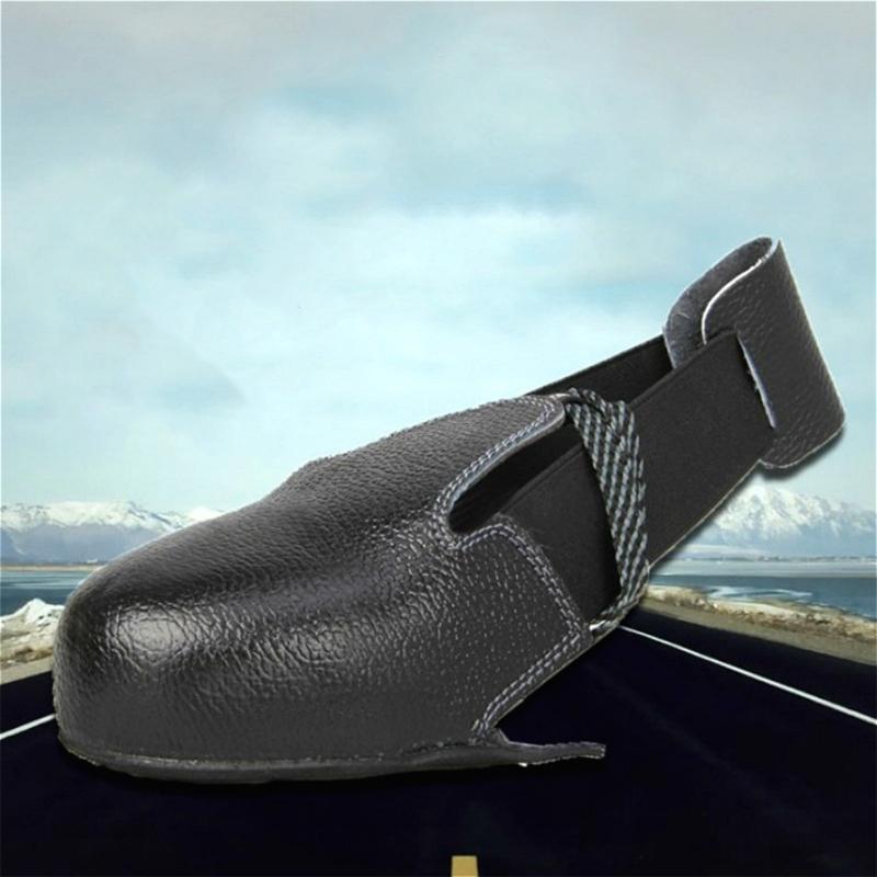 1 Pair Safety Shoe Covers Steel Toe Caps Protective Footwear Attachments Unisex Leather Overshoes for Factory Visitors