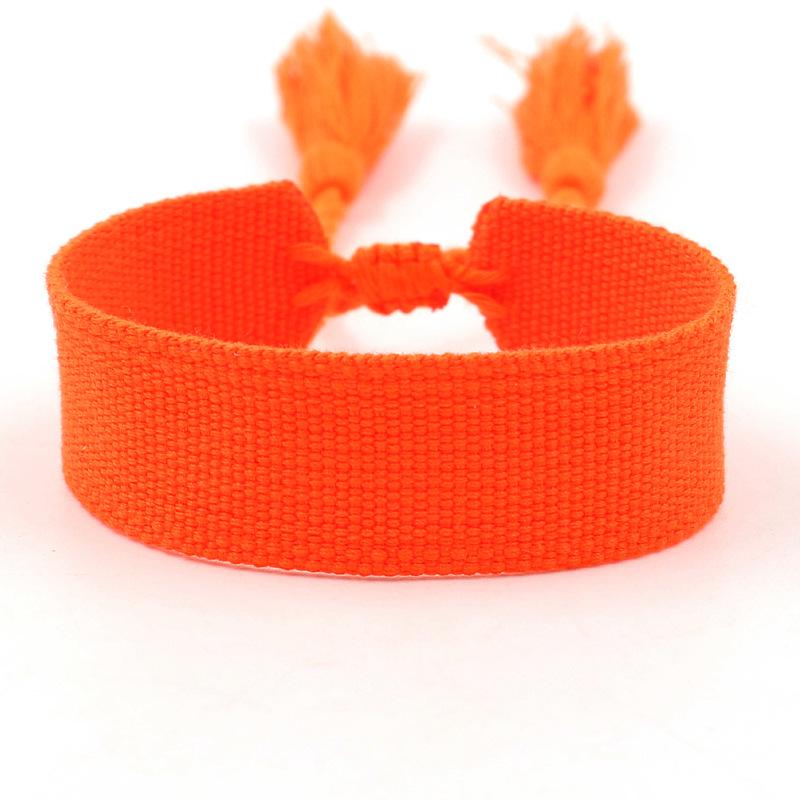 Ethnic Style Woven Bracelet with Embroidered Tassels - D Family DIY Promotion Wristband