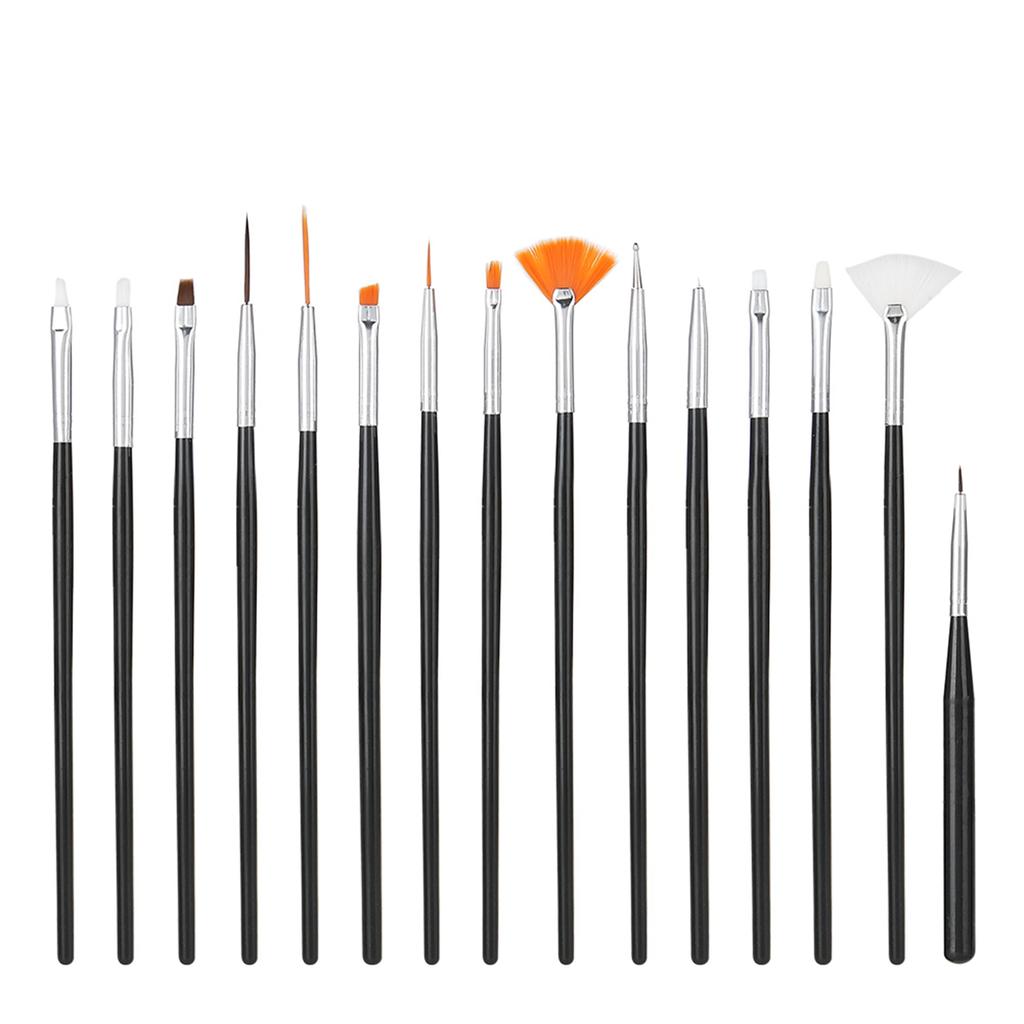 15pcs DIY Nail Art Manicure Pen Tool Kit Dotting Line Drawing Painting Brush Set