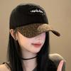 Retro leopard print baseball cap female versatile fashionable hot girl shows her face small color matching cap male trendy cool