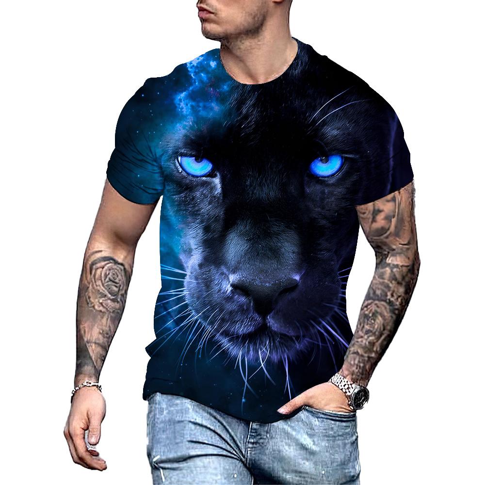 Pánske tričko Lion Fighting Tričko 3D Animal Beast Fierce Print Tričko s krátkym rukávom Oversized Tops Tričká Tričko Pánske značkové oblečenie