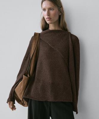 Masimodutti Cotton Blend Knit Cape