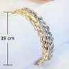 CMM High Quality Hollow Golden Silvery CZ Zirconia Tennis Bracelet Handmade Link Chain for Women