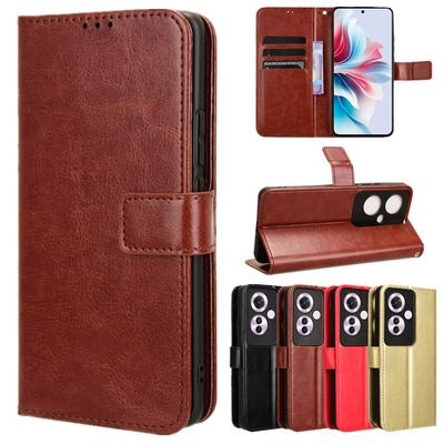 Leder-Flip-Case für OPPO Reno11 F Reno 11 Pro 5G 10 Pro Plus Schutzhülle Brieftasche Kartensteckplatz Ständer Stoßfester Halter Business-Schutzhülle