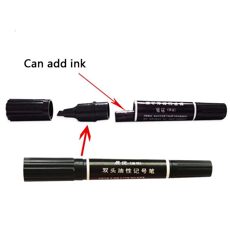 Thick-tipped Marker Pen in Black Blue Red with No Color Fading At Both Ends Waterproof Double-tipped Oil-based Large-tipped Pen