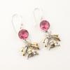 Natural Pink Tourmaline Gemstone 925 Sterling Silver Handmade Dangle Earrings 2" EE-154-19