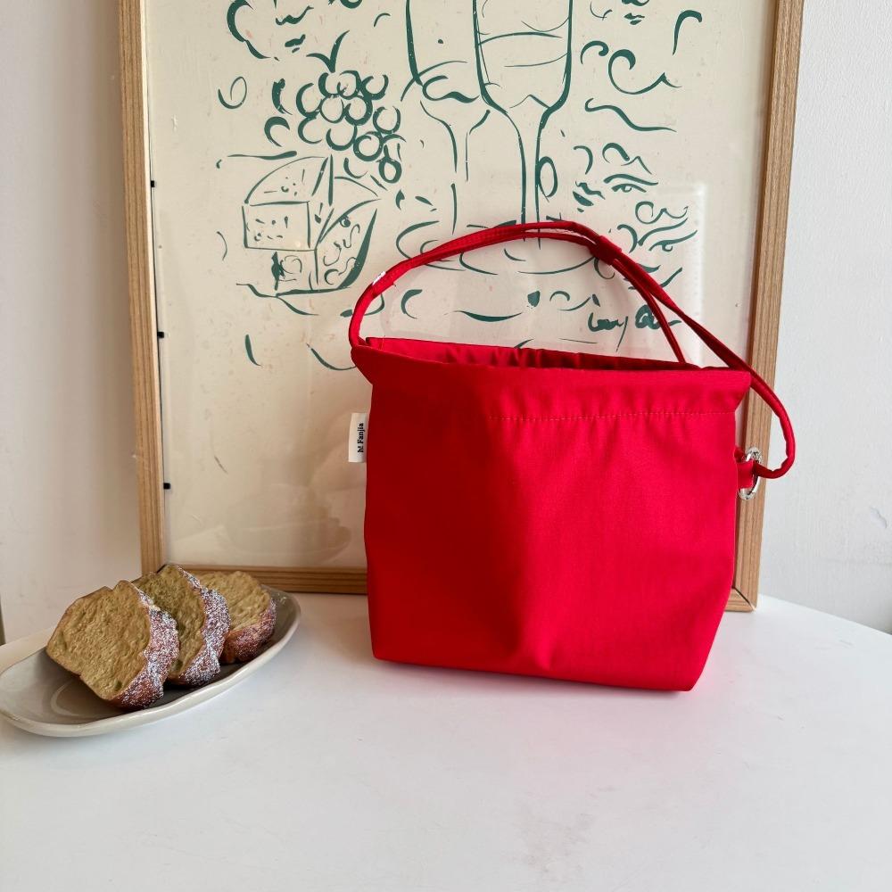 Large Capacity Drawstring Tote Bag Solid Color Cloud Bag Reusable Canvas Shoulder Bag  Work