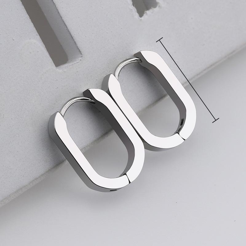 1 Pair High Polished Stainless Steel Hoop Earrings For Women/Men Geometric Allotype Ear Buckles Hip Hop Party Creative Jewelry
