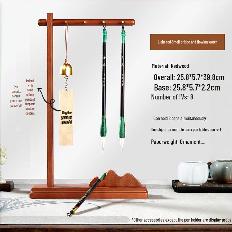 Solid Wood Calligraphy Brush Stand: Multifunctional Brush Holder for Beginners