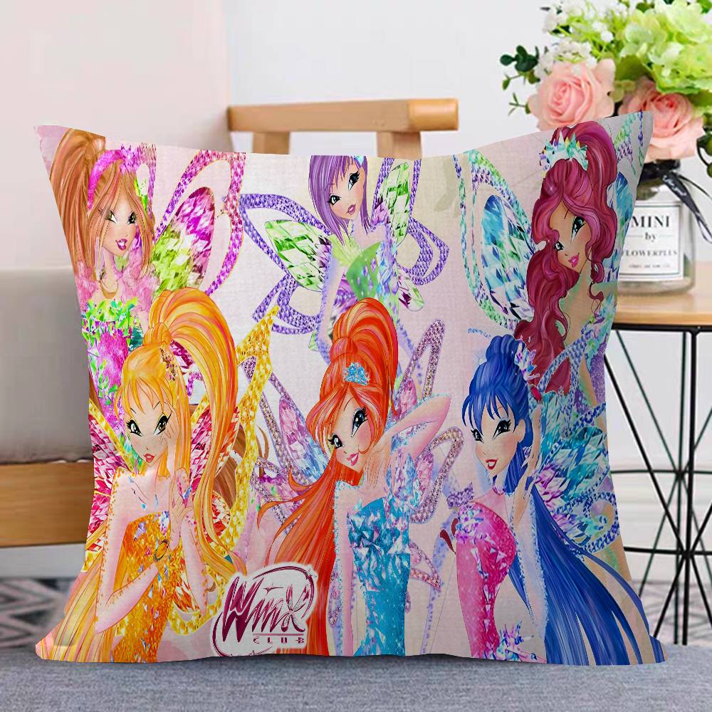 Girl W-Winx Clubs Pillow Cover Sofa Cushion Cover Home Room Decoration Children Gift