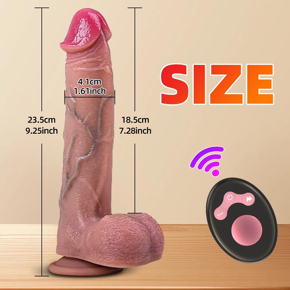 Realistyczny wibrator do masturbacji penisa podgrzewany realistyczny sztuczny penis żeński bezprzewodowy teleskopowy Dick urządzenie do masturbacji penisa punkt G pochwa odbyt