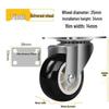 Universal Silent Casters with Brakes, 1-3 Inch Swivel Pulley Trolley Wheels