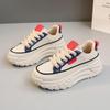 Model Shoes for Women Platform Adds Height Vulcanized Ladies Anti-slip Wear-resistant Leather Casual Sports Shoes